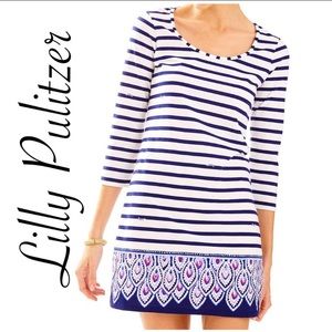 - Lilly Pulitzer Beacon 3/4 Sleeve Striped Dress Med